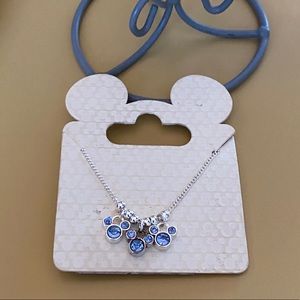 Disney Mickey head blue topaz necklace